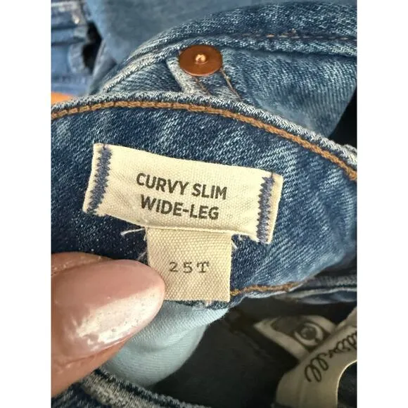Madewell Jeans Women 25 Tall Blue Curvy Slim Wide Leg Cropped Medium Wash Casual