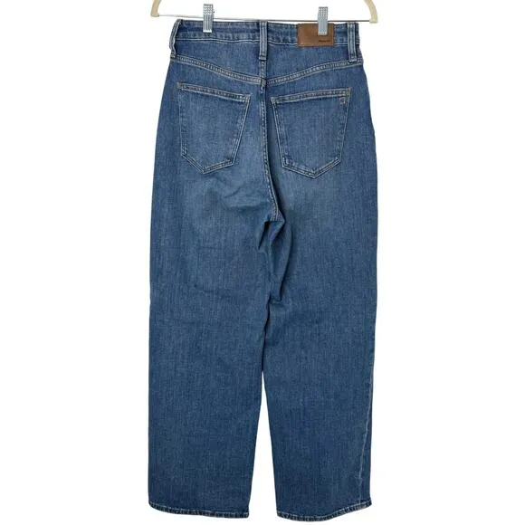 Madewell Jeans Women 25 Tall Blue Curvy Slim Wide Leg Cropped Medium Wash Casual