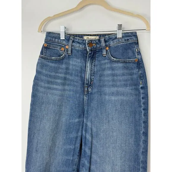 Madewell Jeans Women 25 Tall Blue Curvy Slim Wide Leg Cropped Medium Wash Casual