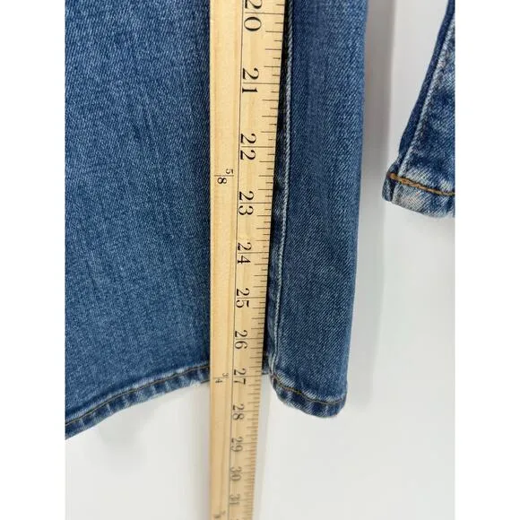 Madewell Jeans Women 25 Tall Blue Curvy Slim Wide Leg Cropped Medium Wash Casual