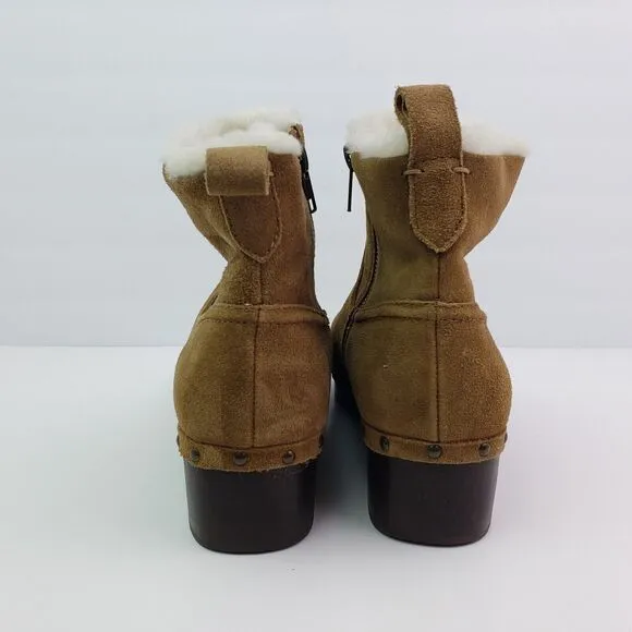 Madewell Marceline Womens Size 10 Brown Suede Shearling Clog Boots NH871