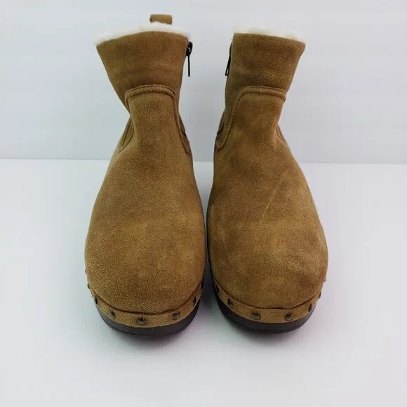 Madewell Marceline Womens Size 10 Brown Suede Shearling Clog Boots NH871