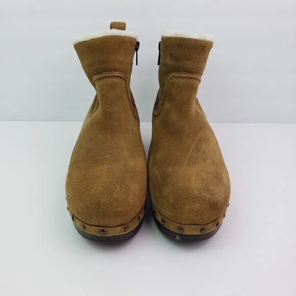 Madewell Marceline Womens Size 10 Brown Suede Shearling Clog Boots NH871