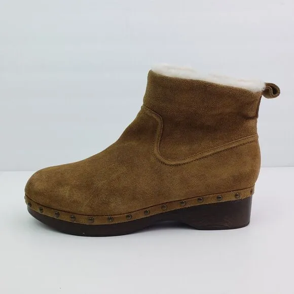 Madewell Marceline Womens Size 10 Brown Suede Shearling Clog Boots NH871