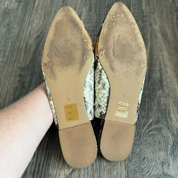 Madewell The Margot Snake Embossed Slingback Leather  Flats
