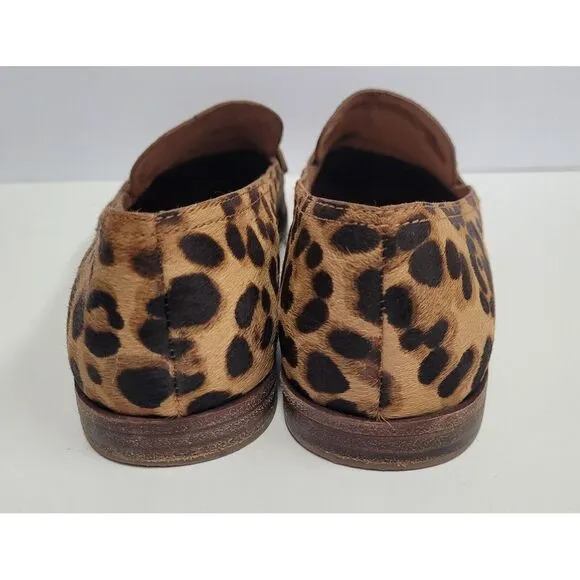 MADEWELL Women's 9.5 ALEX PENNY LOAFER IN LEOPARD CALF HAIR SLIP ON SHOES EUC