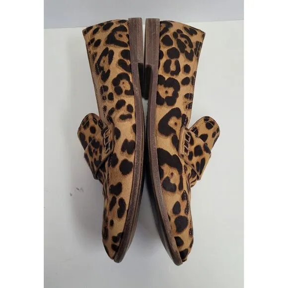 MADEWELL Women's 9.5 ALEX PENNY LOAFER IN LEOPARD CALF HAIR SLIP ON SHOES EUC
