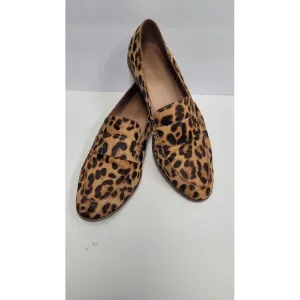 MADEWELL Women's 9.5 ALEX PENNY LOAFER IN LEOPARD CALF HAIR SLIP ON SHOES EUC