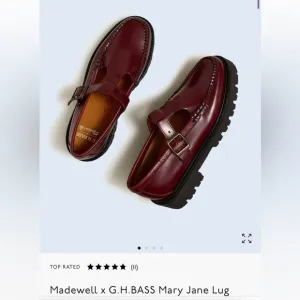 Madewell x G.H. Bass Mary Jane Lug Weejuns Loafers Wine - Size 9