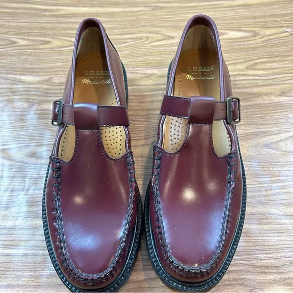 Madewell x G.H. Bass Mary Jane Lug Weejuns Loafers Wine - Size 9