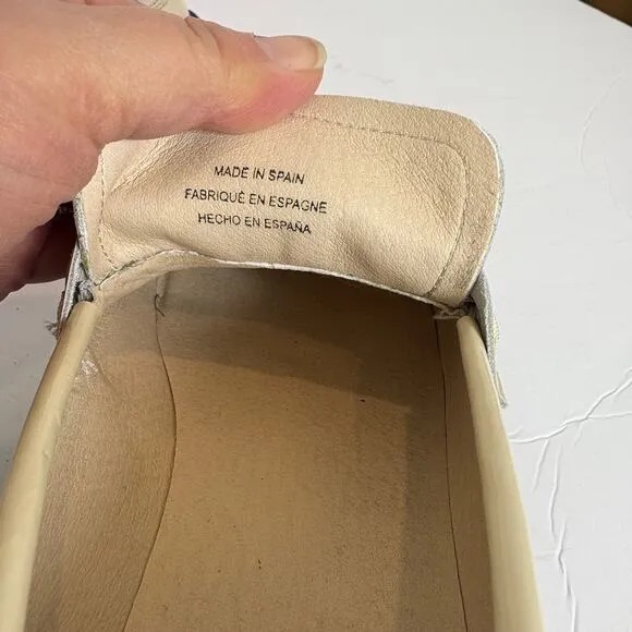 Maeve by Anthropologie -Chunky Patent Leather Loafer shoes- Cream-Size 9-9.5