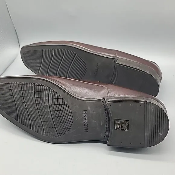MAGNANNI Linea Merino Brown Leather  Loafers Mens US 13 M 16923 New