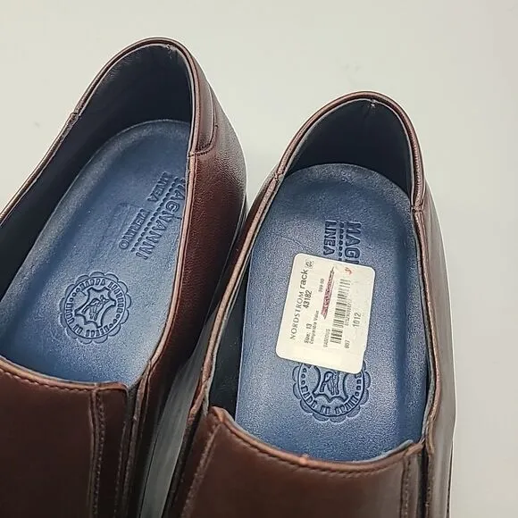 MAGNANNI Linea Merino Brown Leather  Loafers Mens US 13 M 16923 New
