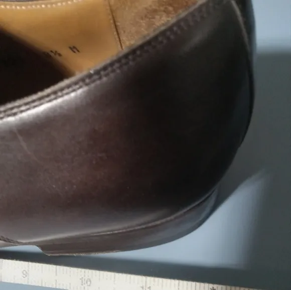Magnanni Monk Shoes Mens Brown Leather Croc Loafers Size 8.5