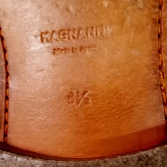 Magnanni Monk Shoes Mens Brown Leather Croc Loafers Size 8.5