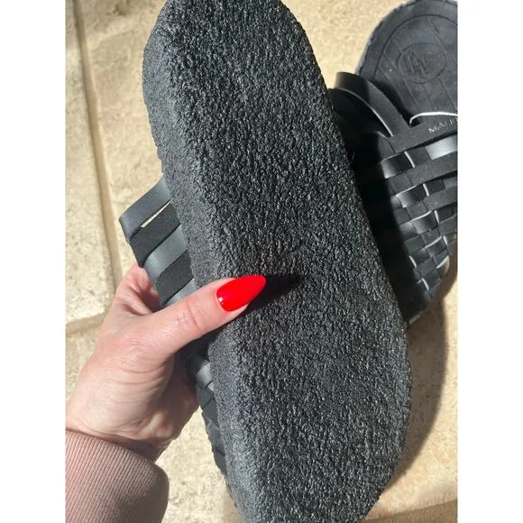 MALIBU MENS COLONY VEGAN SUEDE CREPE -BLACK Sandals Size Mens US 12 NWT
