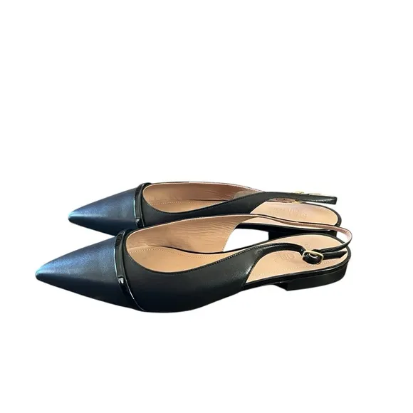 Malone Souliers Jama Leather Slingback Pointed Toe Flats NEW EU 40/US 10