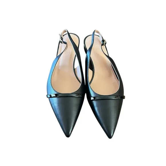Malone Souliers Jama Leather Slingback Pointed Toe Flats NEW EU 40/US 10