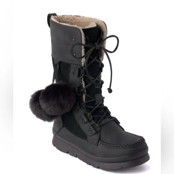 Manitobah Pacific Winter Boots Black Size 7.5 New In Box