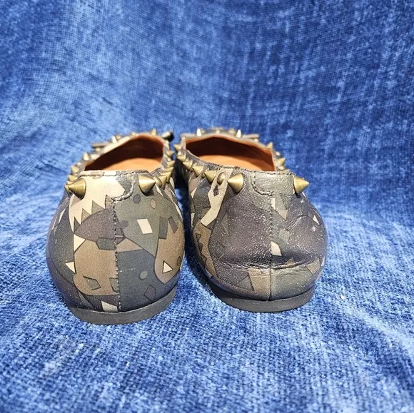 Marc by Marc Jacobs Camo Green Piggy Mouse Leather Flats EU 38.5 US 8.5