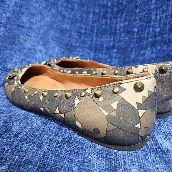 Marc by Marc Jacobs Camo Green Piggy Mouse Leather Flats EU 38.5 US 8.5