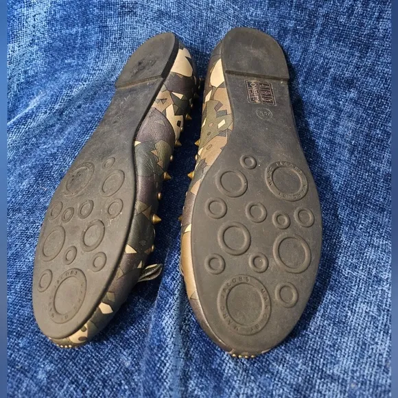 Marc by Marc Jacobs Camo Green Piggy Mouse Leather Flats EU 38.5 US 8.5