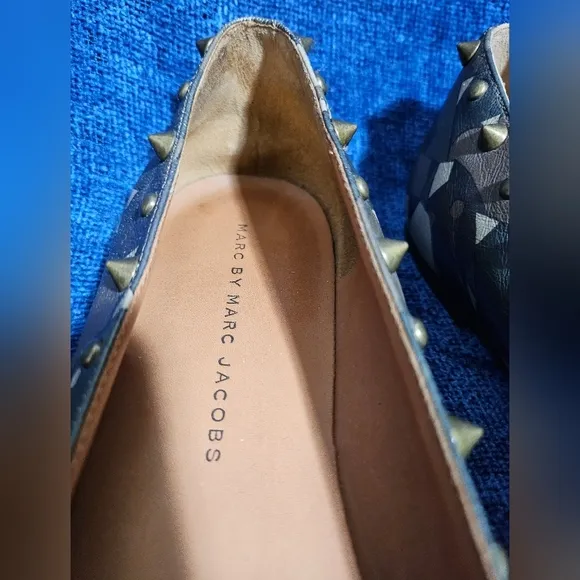 Marc by Marc Jacobs Camo Green Piggy Mouse Leather Flats EU 38.5 US 8.5