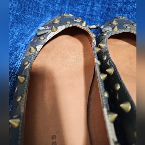 Marc by Marc Jacobs Camo Green Piggy Mouse Leather Flats EU 38.5 US 8.5