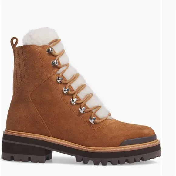 Marc Fisher LTD Izzie genuine shearling Lug sole Ankle Boots size 8 NWB