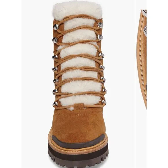 Marc Fisher LTD Izzie genuine shearling Lug sole Ankle Boots size 8 NWB