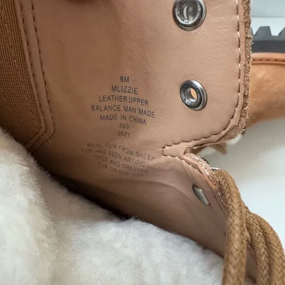 Marc Fisher LTD Izzie genuine shearling Lug sole Ankle Boots size 8 NWB