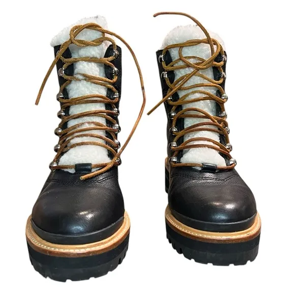 Marc Fisher LTD Izzie Shearling Lined Leather Work Boots
