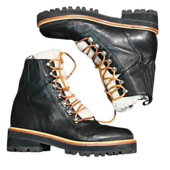 Marc Fisher LTD Izzie Shearling Lined Leather Work Boots
