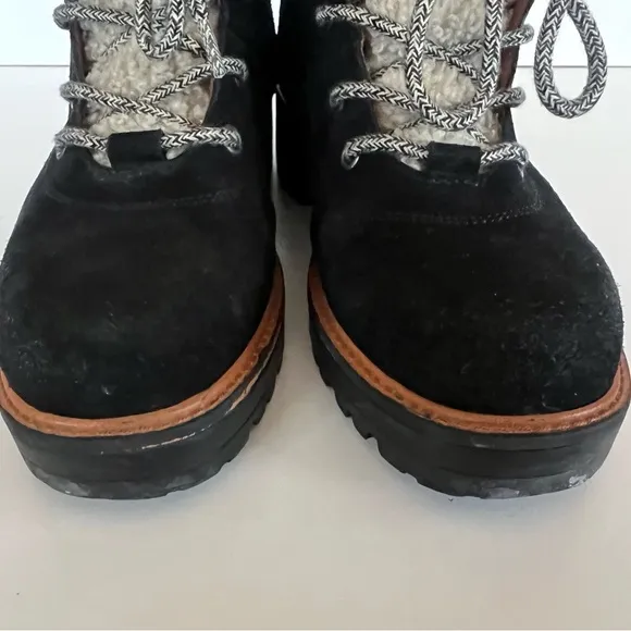 Marc Fisher LTD Lizzie Women's Leather Lace up Mid Rise Boots, 6.5