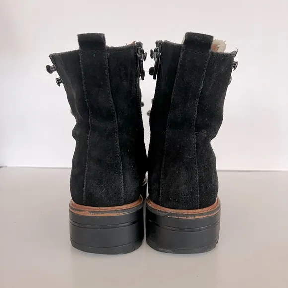 Marc Fisher LTD Lizzie Women's Leather Lace up Mid Rise Boots, 6.5