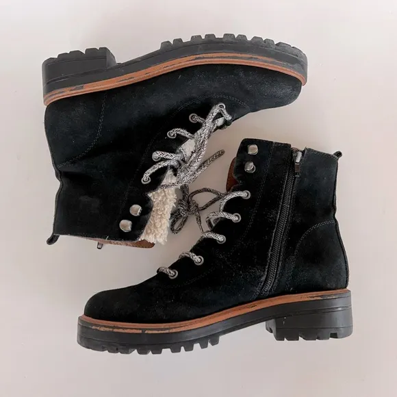 Marc Fisher LTD Lizzie Women's Leather Lace up Mid Rise Boots, 6.5