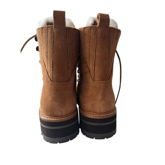 MARC FISHER LTD Womens Brown Shearling Izzie Suede Boots Sz 9.5 Excellent Cond.