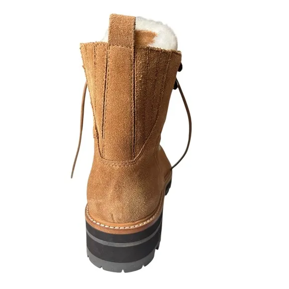 MARC FISHER LTD Womens Brown Shearling Izzie Suede Boots Sz 9.5 Excellent Cond.