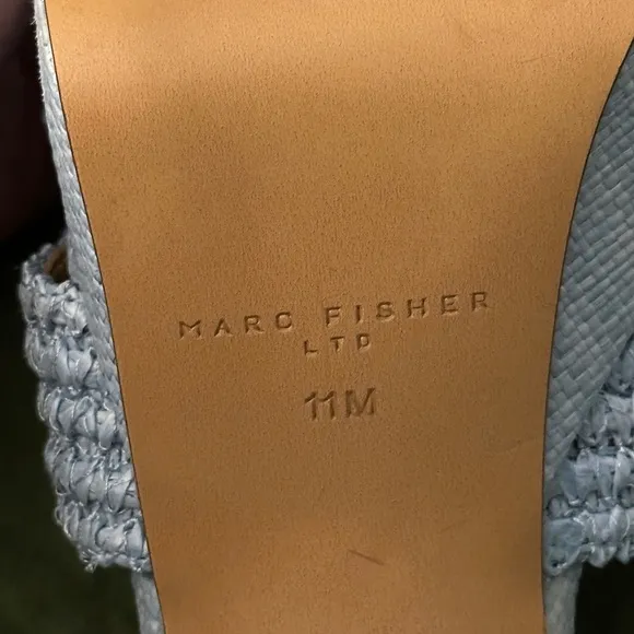 Marc Fisher LTD Women’s Chesse Heeled Sandals Sky Blue Size 11 M
