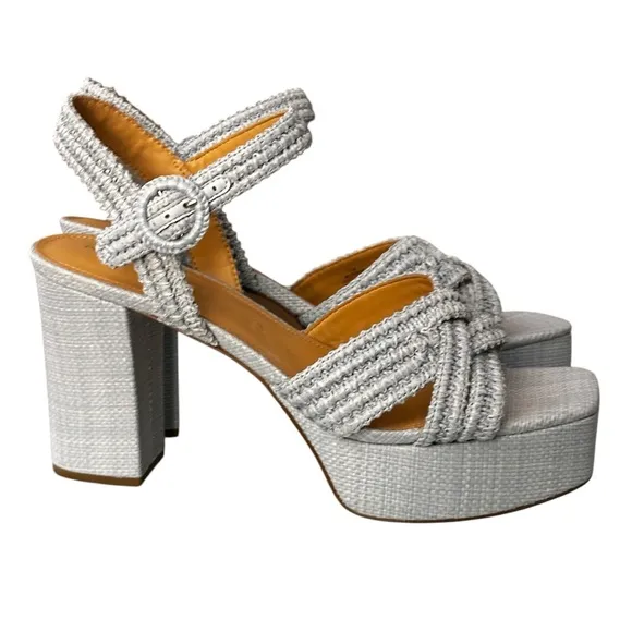 Marc Fisher LTD Women’s Chesse Heeled Sandals Sky Blue Size 11 M