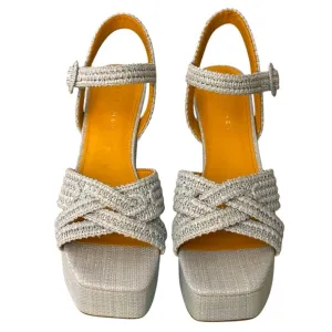 Marc Fisher LTD Women’s Chesse Heeled Sandals Sky Blue Size 11 M