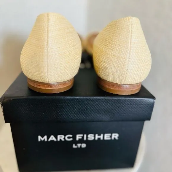 Marc Fisher LTD Women's Sunny Ballet Flat, Slip On, Chic Light Natural, 7.5 NWT