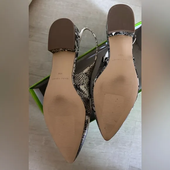 MARC FISHER REPTILE PRINT SLINGBACK FLATS - NWOT