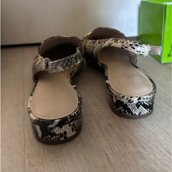 MARC FISHER REPTILE PRINT SLINGBACK FLATS - NWOT