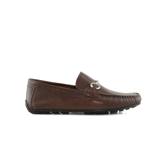 MARC JOSEPH NEW YORK Mens Brown Fulton Street Toe Slip On Leather Flats Shoes 11