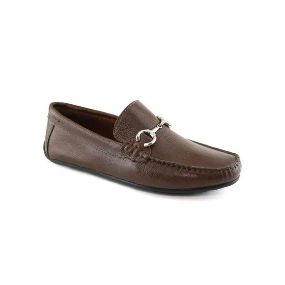 MARC JOSEPH NEW YORK Mens Brown Fulton Street Toe Slip On Leather Flats Shoes 11