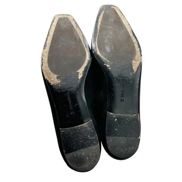 Marion Parke Black Suede Calder Penny Loafers Flats Square Toe Size 42 US 11