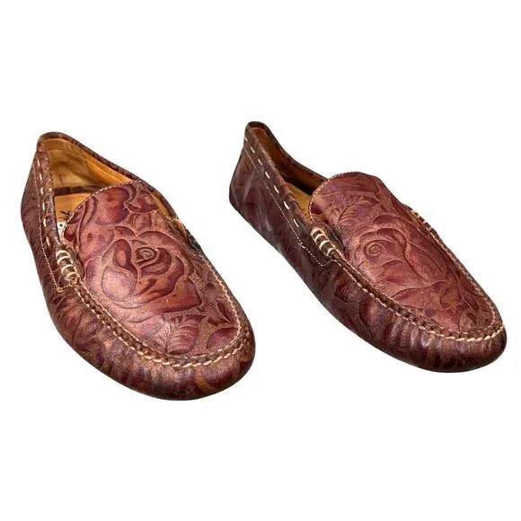 Martin Dingman Men's Brown Leather Penny Driving Loafer Size US 9.5