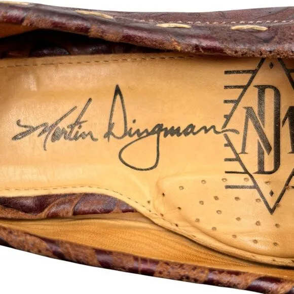 Martin Dingman Men's Brown Leather Penny Driving Loafer Size US 9.5