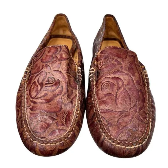 Martin Dingman Men's Brown Leather Penny Driving Loafer Size US 9.5